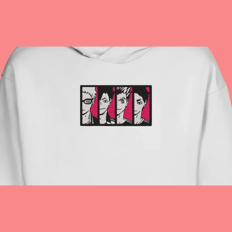 Karasuno Team Panel | Haikyu!! | Sweat à capuche brodé