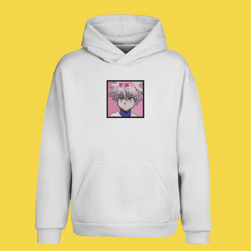Killua Zoldyck Soft Gaze | Hunter x Hunter | Sweat à capuche brodé