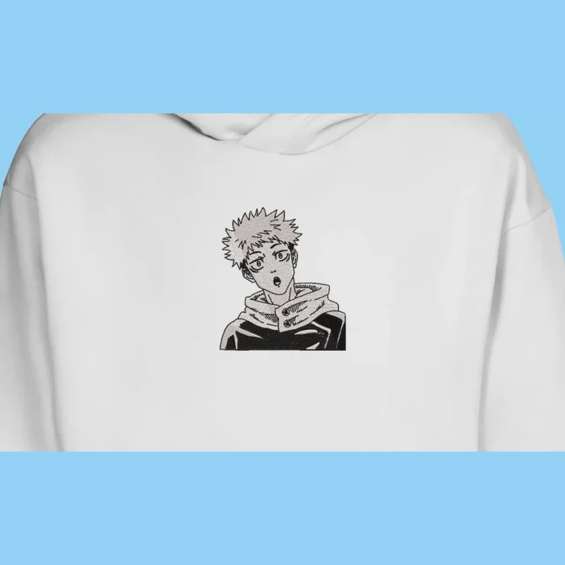 Yuji Itadori Sketch | Jujutsu Kaisen | Sweat à capuche brodé