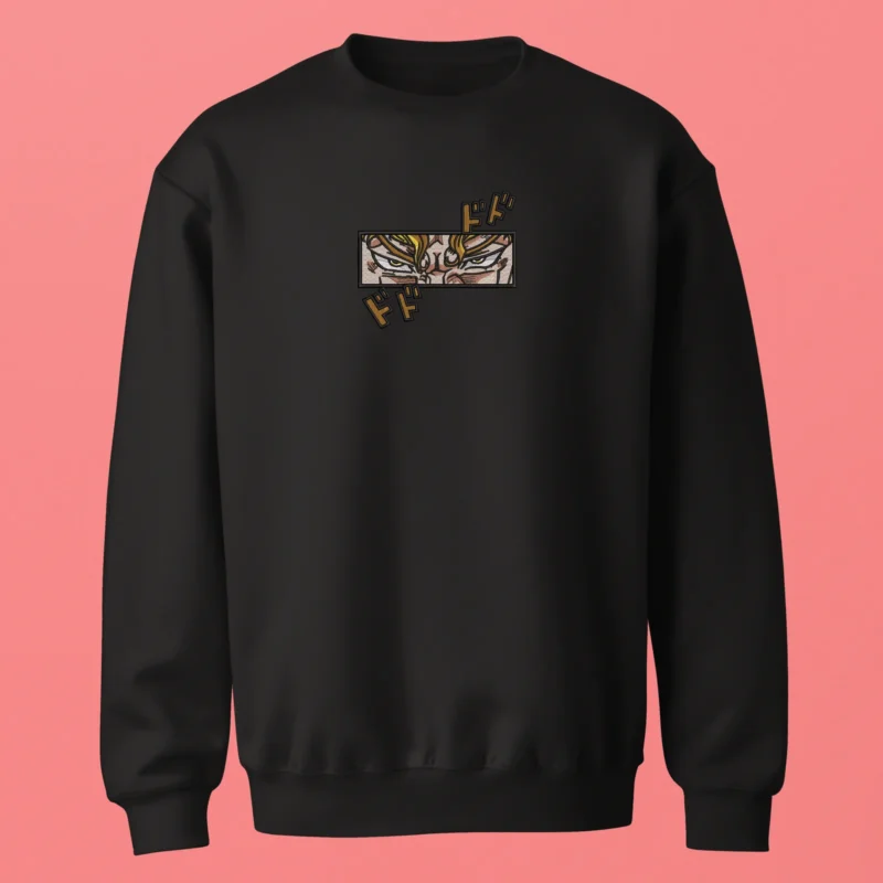 Sweatshirt brodé Giorno Gold Experience Eyes noir – JoJo’s Adventure