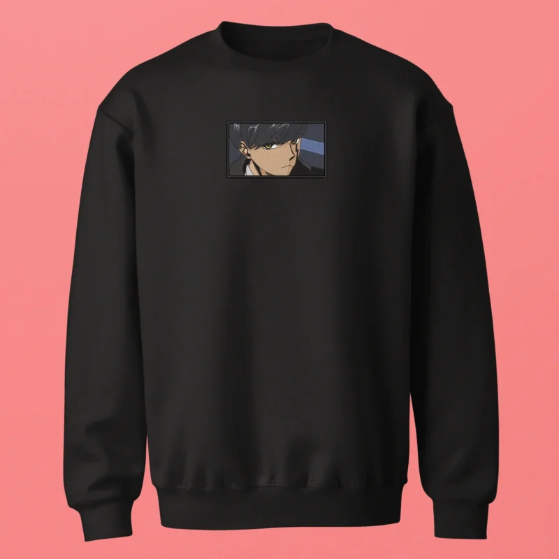 Sweatshirt brodé Mash Burnedead Gaze noir – Mashle: Magic and Muscles