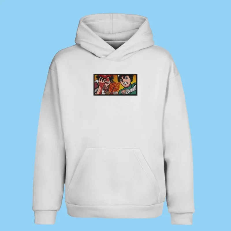 Gaara vs Rock Lee — Unbreakable Will | Naruto | Sweat à capuche brodé