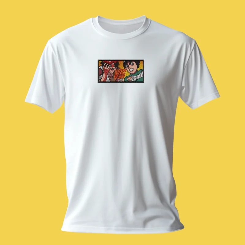 Gaara vs Rock Lee — Unbreakable Will | Naruto | T-shirt brodé
