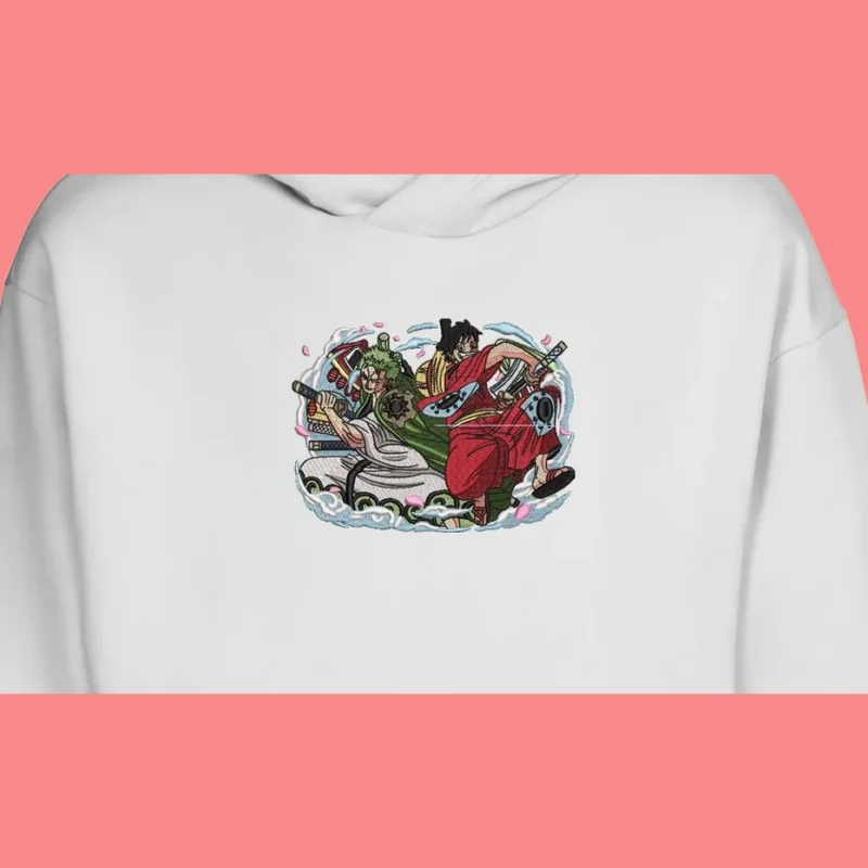 Luffy Zoro Wano Clash | One Piece | Sweat à capuche brodé