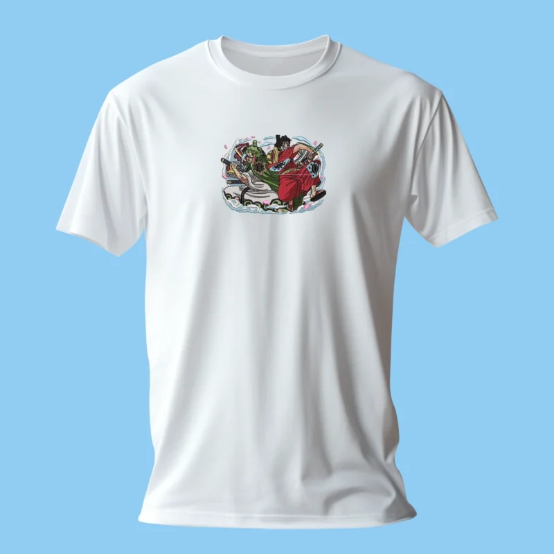 Luffy Zoro Wano Clash | One Piece | T-shirt brodé