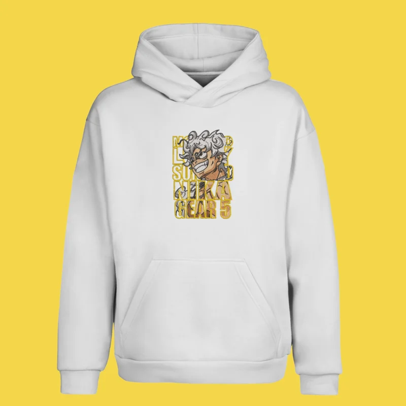 Luffy Gear 5 Nika | One Piece | Sweat à capuche brodé