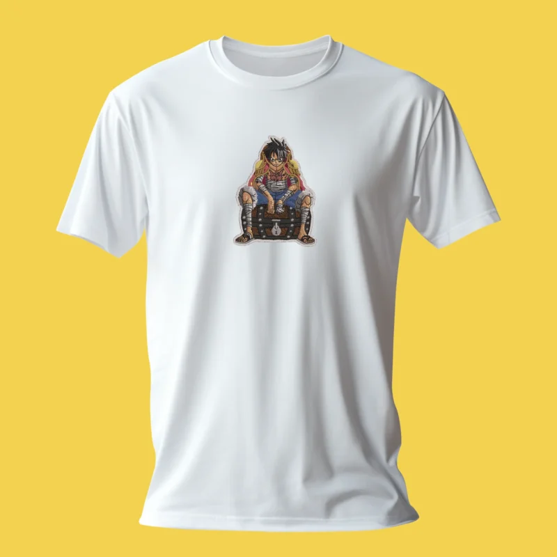 Luffy Pirate King Throne | One Piece | T-shirt brodé