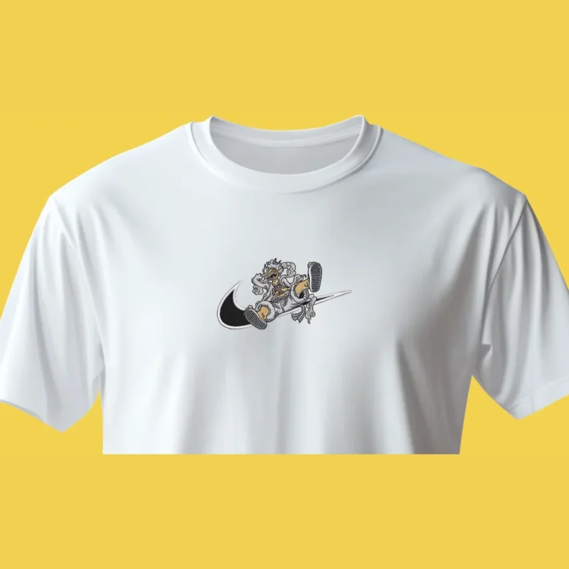 Luffy Gear 5 Nika Kick | One Piece | T-shirt brodé