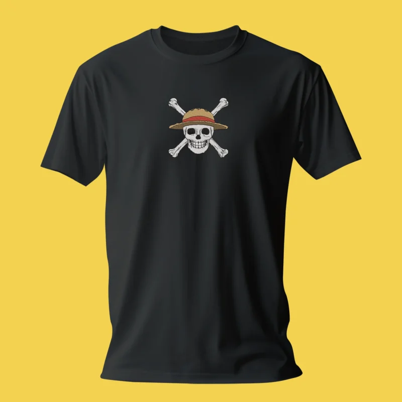Straw Hat Jolly Roger | One Piece | T-shirt brodé