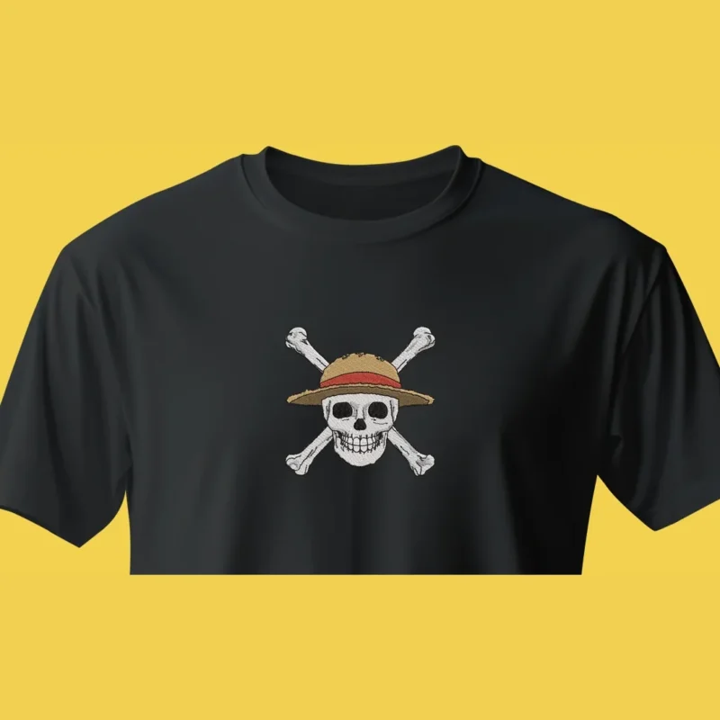 Straw Hat Jolly Roger | One Piece | T-shirt brodé