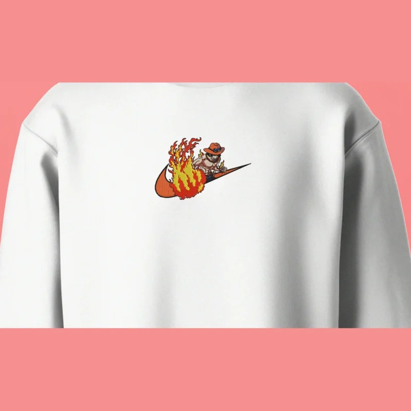 Portgas D Ace Flame Surf | One Piece | Sweatshirt brodé