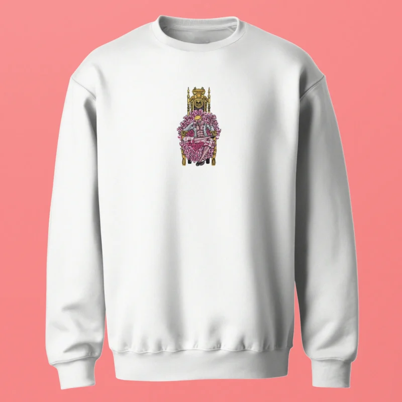 Donquixote Doflamingo Throne | One Piece | Sweatshirt brodé