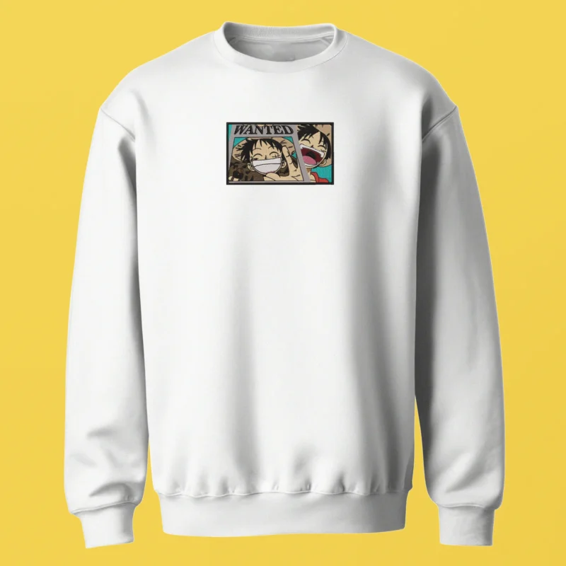 Luffy Wanted Smile | One Piece | Sweatshirt brodé