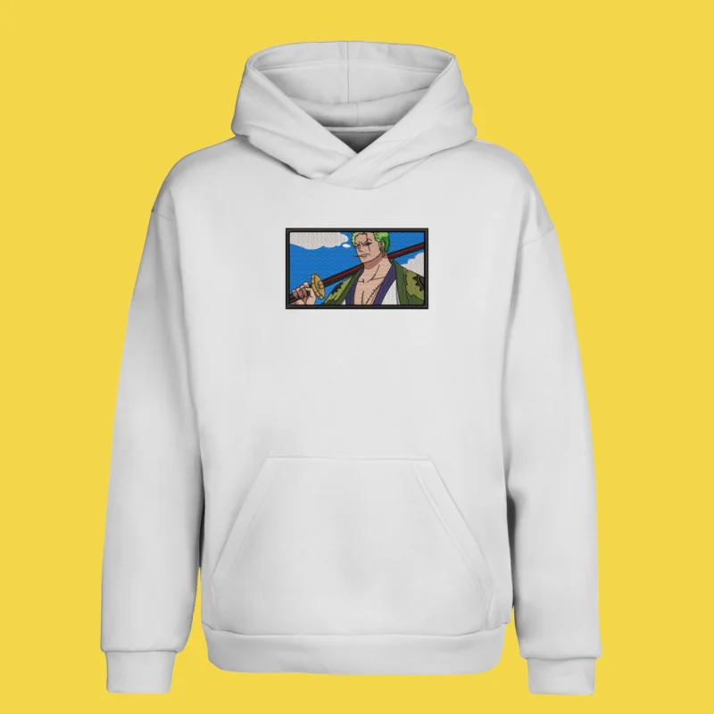 Roronoa Zoro Wano Calm | One Piece | Sweat à capuche brodé