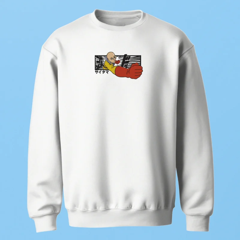 Saitama Serious Punch | One Punch Man | Sweatshirt brodé