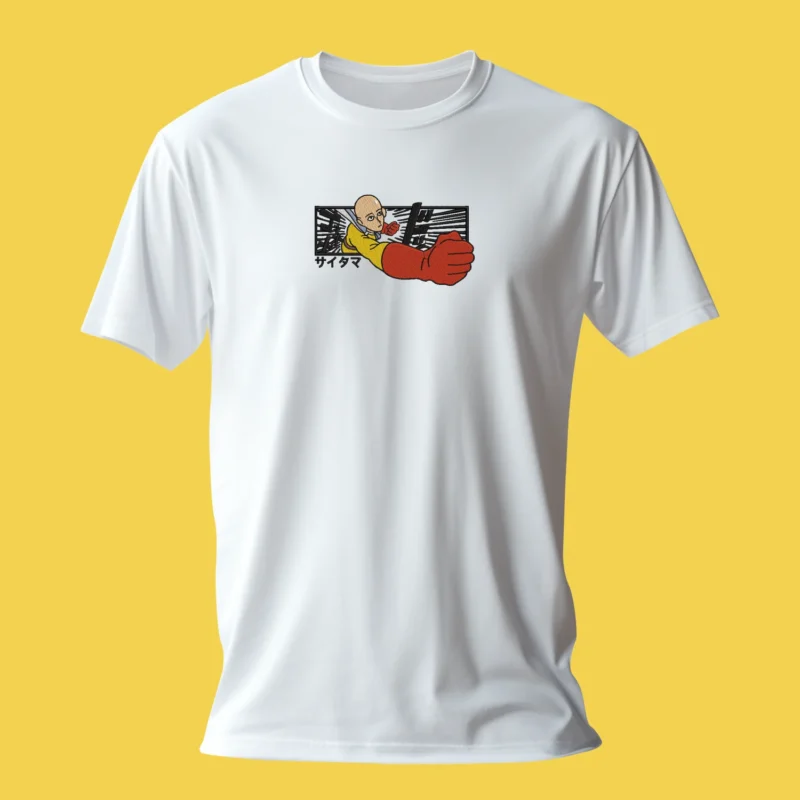 Saitama Serious Punch | One Punch Man | T-shirt brodé