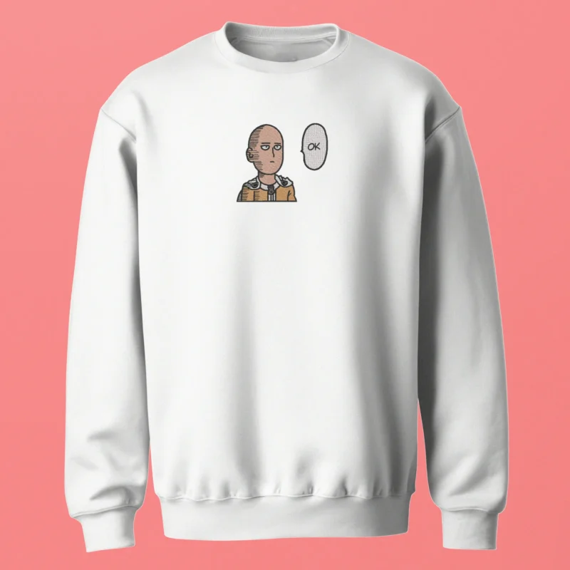 Saitama OK Face | One Punch Man | Sweatshirt brodé