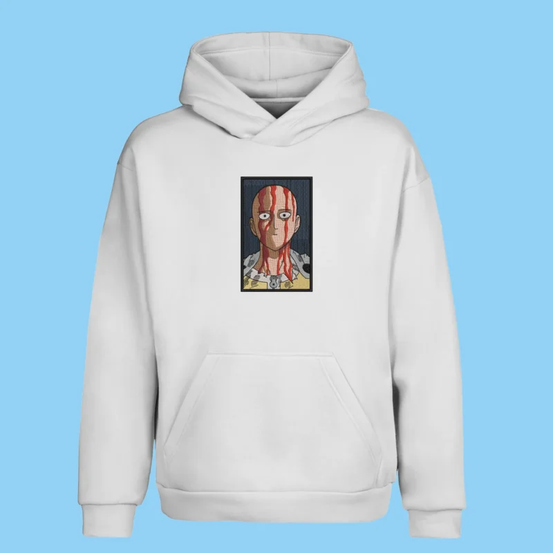 Saitama Bloody Armor | One Punch Man | Sweat à capuche brodé