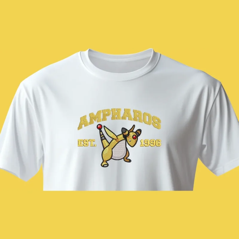 Ampharos Electric Legacy | Pokemon | T-shirt brodé