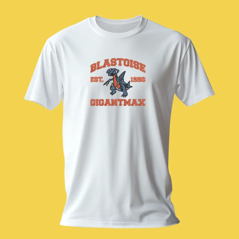 Blastoise Gigantamax War Engine | Pokemon | T-shirt brodé