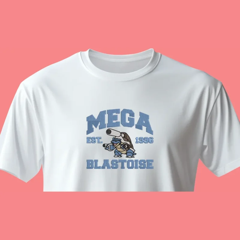 Mega Blastoise Hydro Cannon | Pokemon | T-shirt brodé