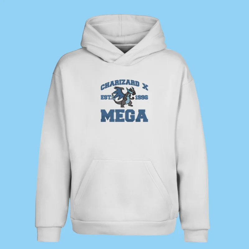 Mega Charizard X Power | Pokemon | Sweat à capuche brodé