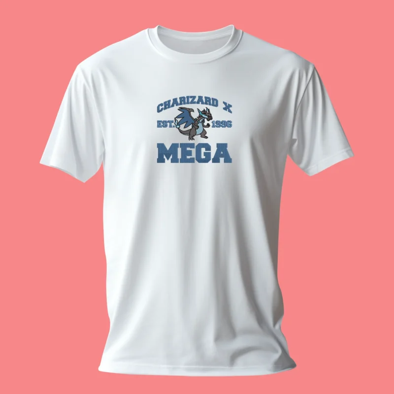 Mega Charizard X Power | Pokemon | T-shirt brodé
