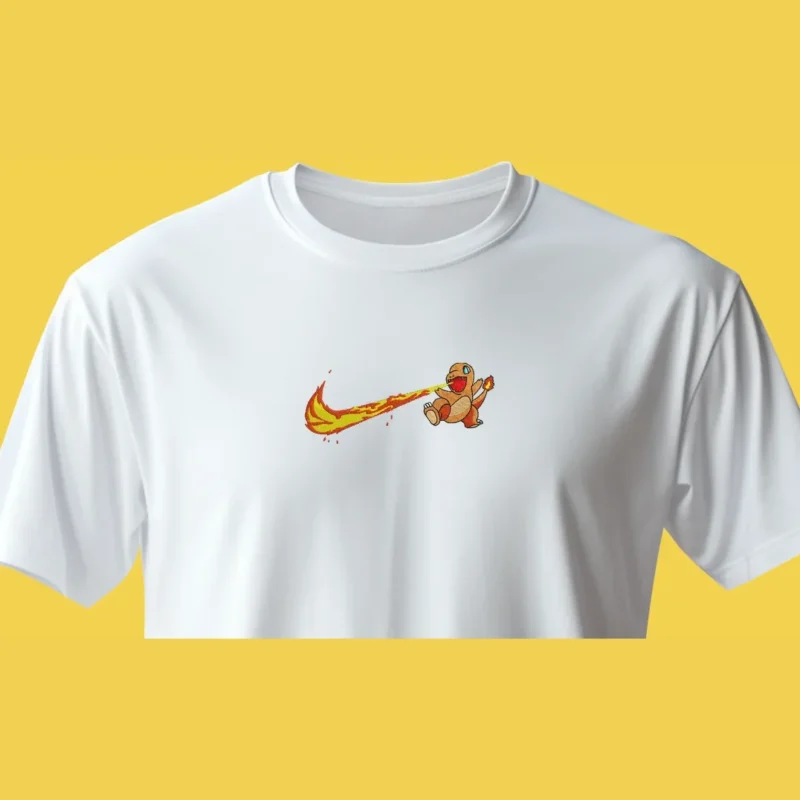 Charmander Flame Spark | Pokemon | T-shirt brodé