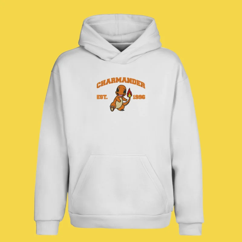 Charmander Retro Fire | Pokemon | Sweat à capuche brodé