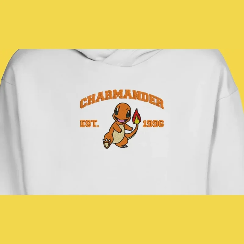 Charmander Retro Fire | Pokemon | Sweat à capuche brodé