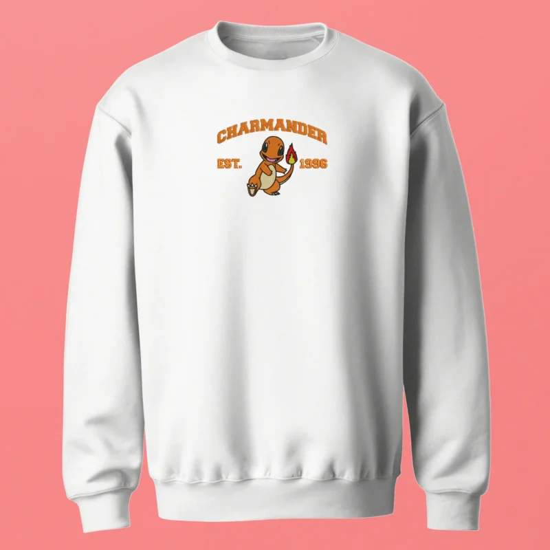 Charmander Retro Fire | Pokemon | Sweatshirt brodé