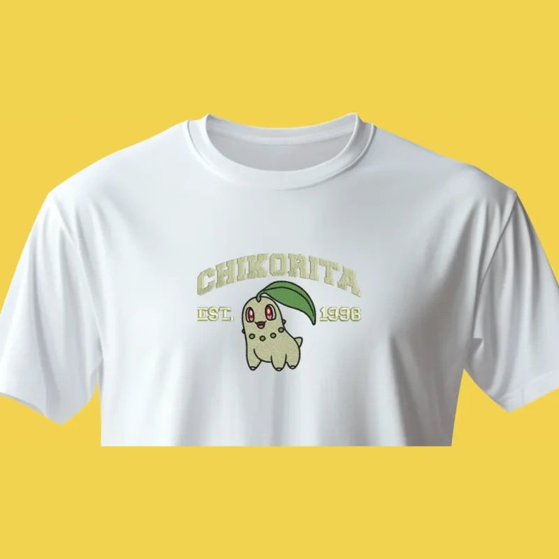 Chikorita Leaf Charm | Pokemon | T-shirt brodé