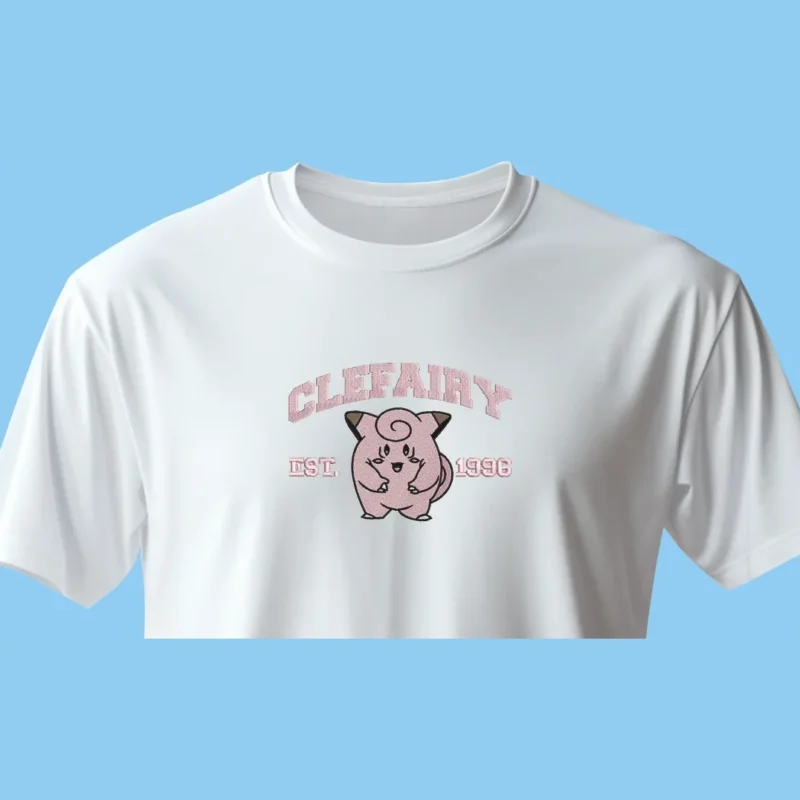 Clefairy Moon Charm | Pokemon | T-shirt brodé