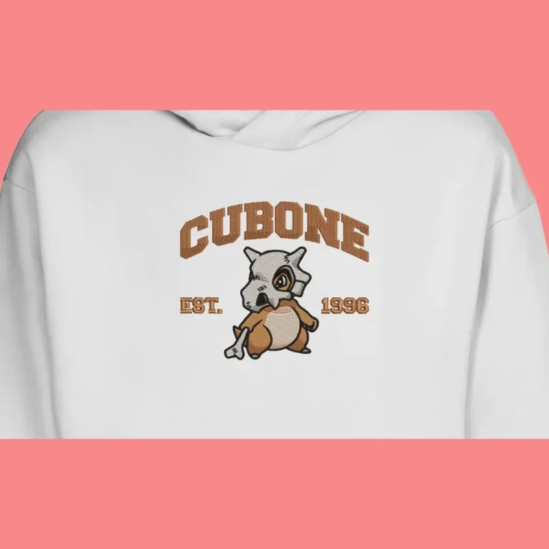 Cubone Lonely Bone | Pokemon | Sweat à capuche brodé