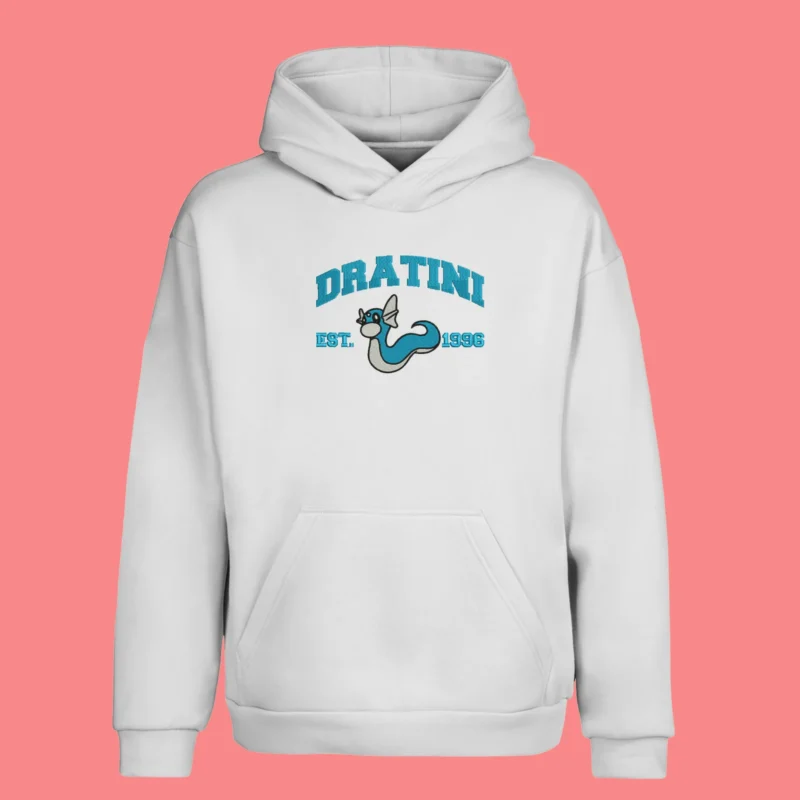 Dratini Water Spirit | Pokemon | Sweat à capuche brodé Dratini Water Spirit | Pokemon | Sweat à capuche brodé
