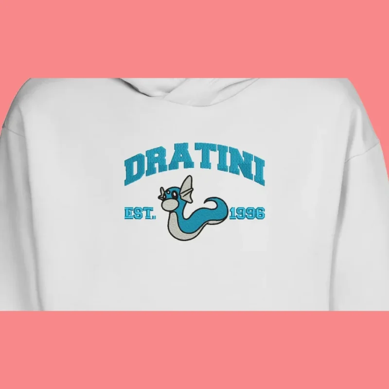 Dratini Water Spirit | Pokemon | Sweat à capuche brodé