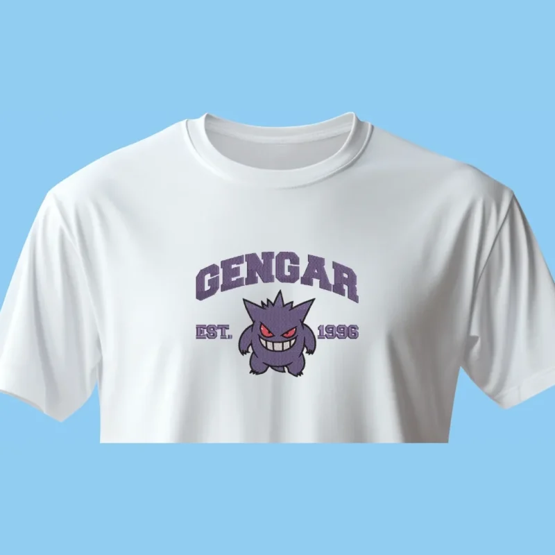 Gengar Classic Grin | Pokemon | T-shirt brodé