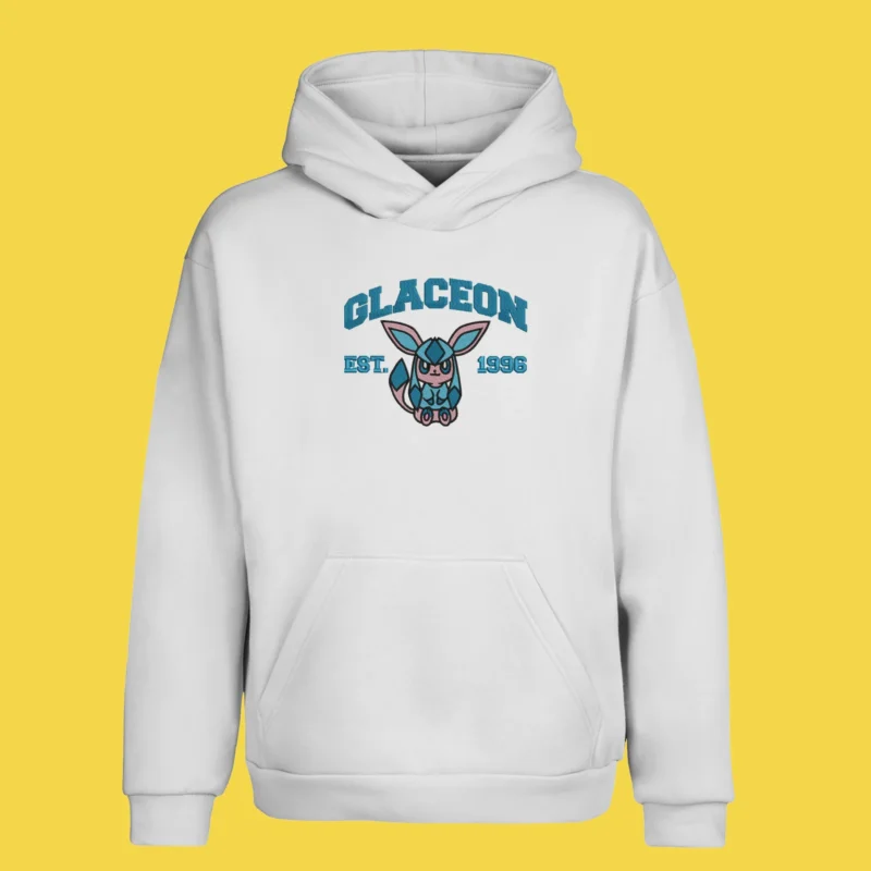 Glaceon Plush Frost | Pokemon | Sweat à capuche brodé Glaceon Plush Frost | Pokemon | Sweat à capuche brodé