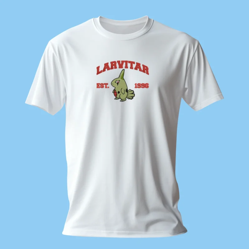 Larvitar Rock Spirit | Pokemon | T-shirt brodé Larvitar Rock Spirit | Pokemon | T-shirt brodé