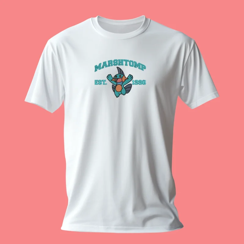 Marshtomp Muddy Smile | Pokemon | T-shirt brodé