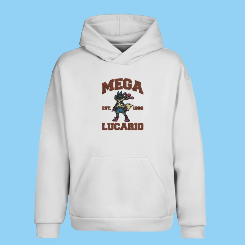 Mega Lucario Aura Power | Pokemon | Sweat à capuche brodé