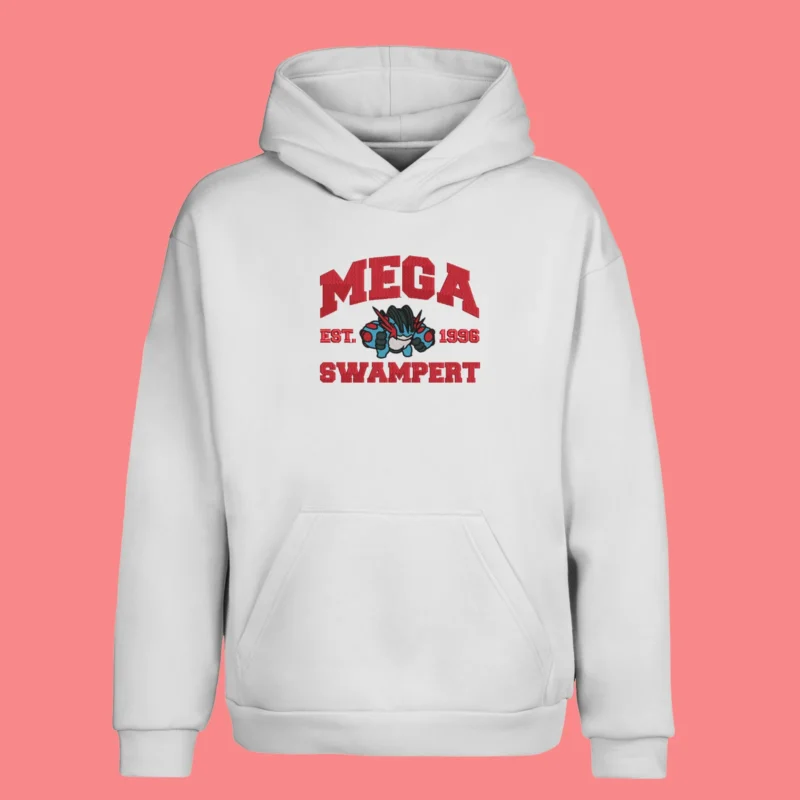 Mega Swampert Water Power | Pokemon | Sweat à capuche brodé