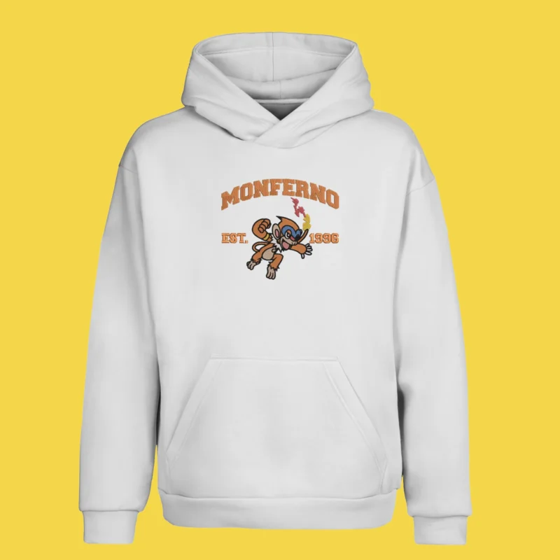 Monferno Fire Leap | Pokemon | Sweat à capuche brodé