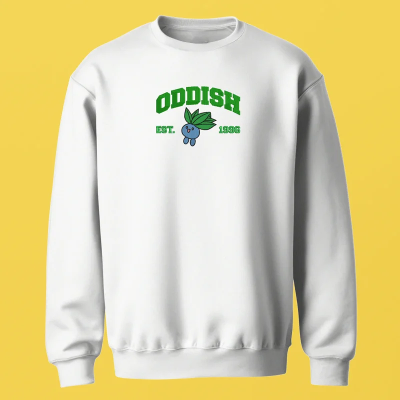 Oddish Leaf Smile | Pokemon | Sweatshirt brodé