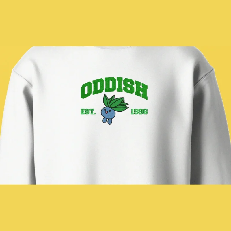 Oddish Leaf Smile | Pokemon | Sweatshirt brodé