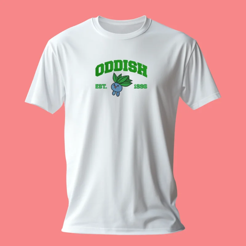 Oddish Leaf Smile | Pokemon | T-shirt brodé