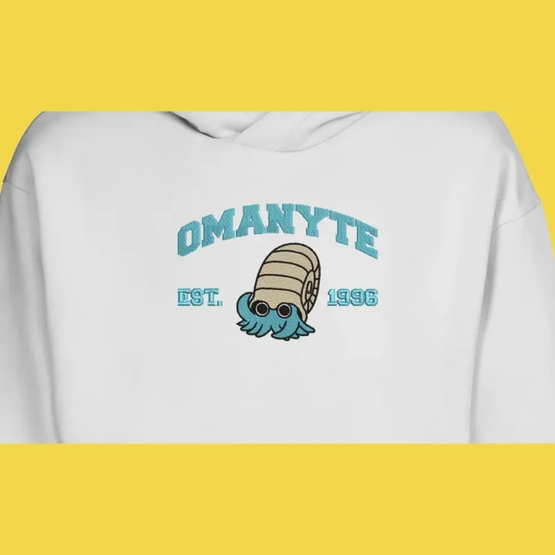 Omanyte Fossil Curl | Pokemon | Sweat à capuche brodé