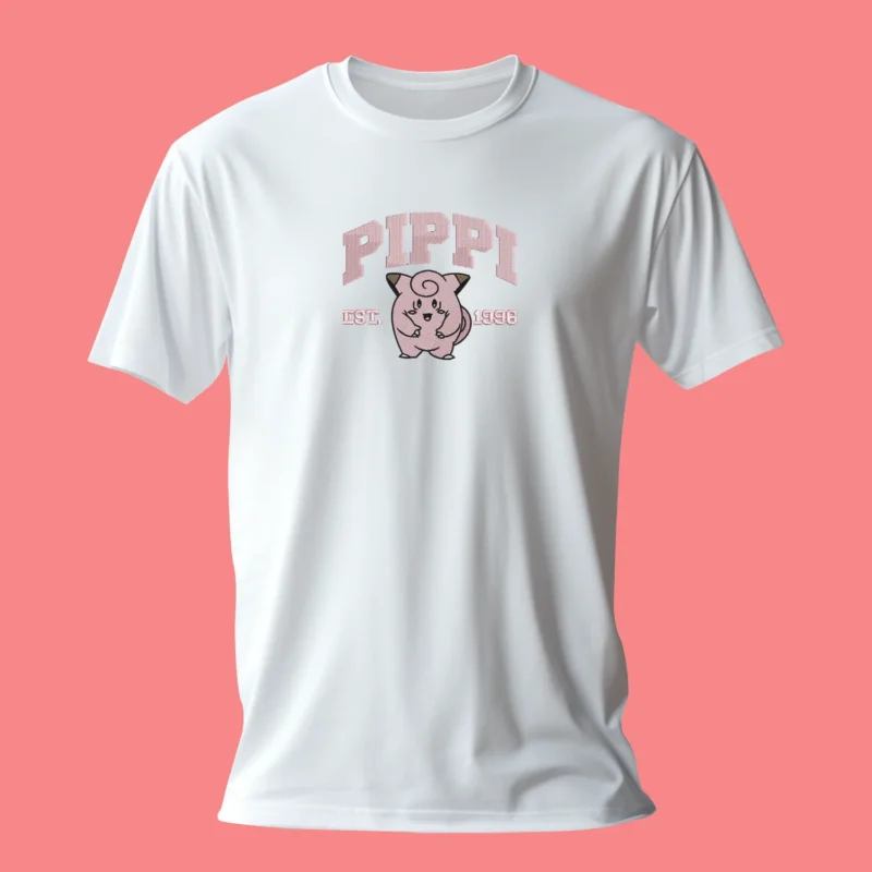 Clefairy Pippi Charm | Pokemon | T-shirt brodé Clefairy Pippi Charm | Pokemon | T-shirt brodé