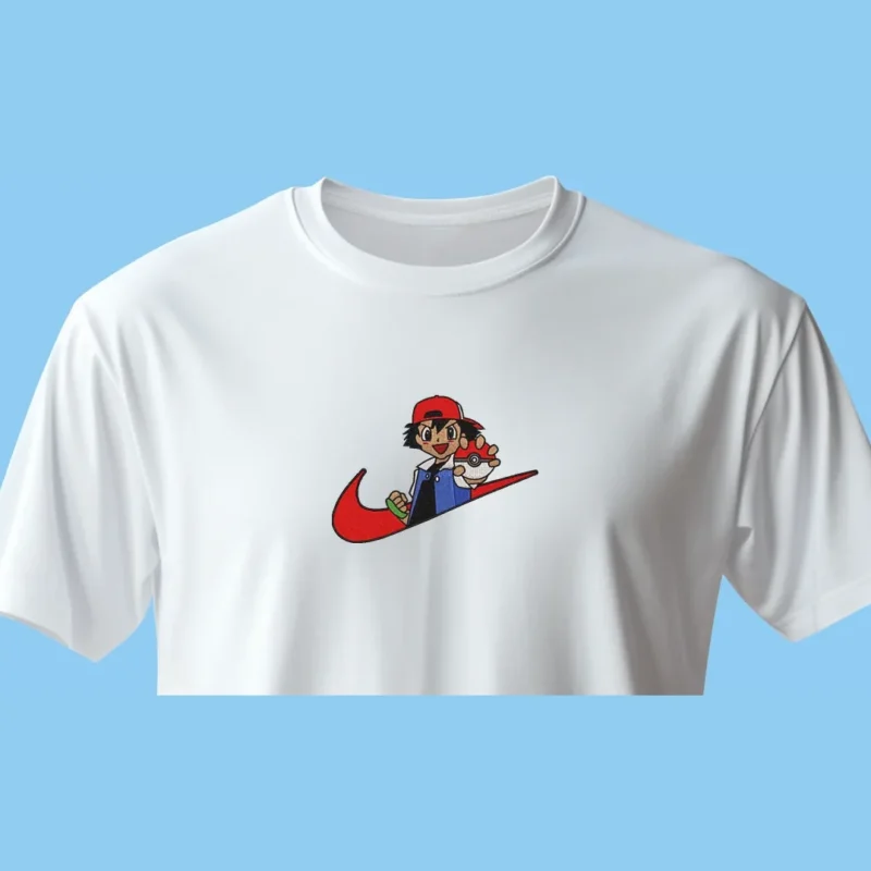 Ash Ketchum Pokeball | Pokemon | T-shirt brodé