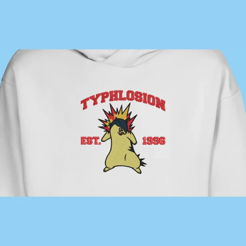 Typhlosion Flame Burst | Pokemon | Sweat à capuche brodé